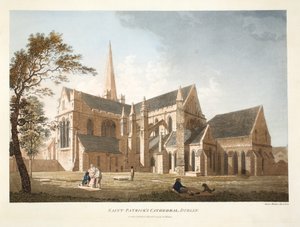 聖パトリック大聖堂、ダブリン、1793年（手描きの彫刻）